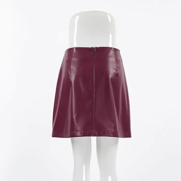 Falda Skirt, High Waist, A-line Zipper, Female Short Skirts