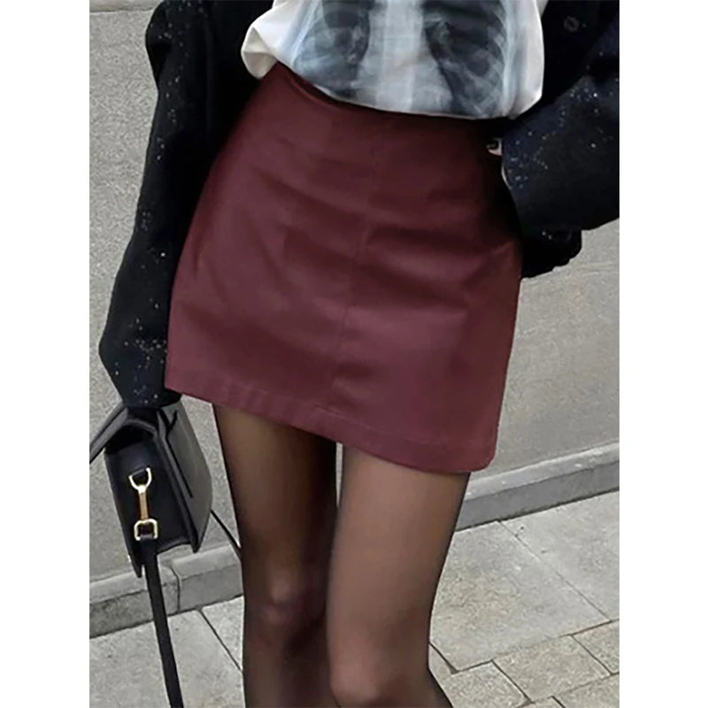 Falda Skirt, High Waist, A-line Zipper, Female Short Skirts