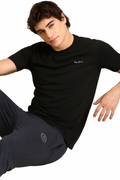 CAMISETA Men's Solid Black Crew Neck T-Shirt